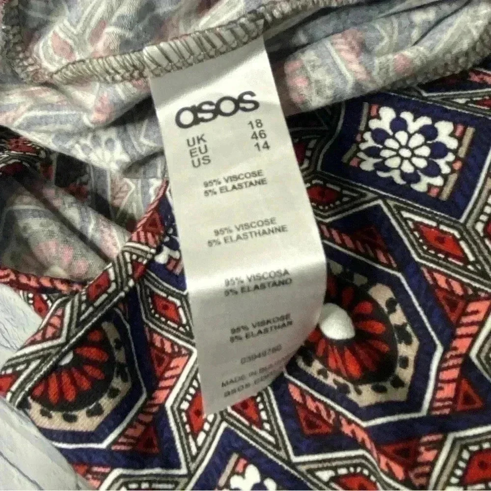 ASOS CURVE Tile Abstract Geo Print Stretch Jumpsu… - image 7